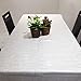 LEEVAN Wipe Clean Heavy Weight Stylish Geometry Pattern White Table Cover Spill-proof Water-proof Oil-proof Vinyl PVC Tablecloth, Rectangle 54 x 108 Inch