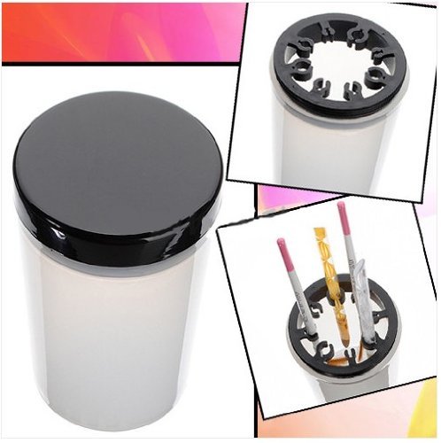Beauticom Nail Brush Holder Cleanser Bottle with Black Lid