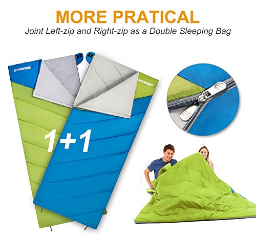 FUNDANGO-Lightweight-Sleeping-Bag-for-Adults-Camping-Warm-Weather-Sleeping-Bag554F13C-Envelope-Rectangular-Camping-Bag-Waterproof-for-Hiking-Backpacking-Travel-with-Compression-Bag-Portable