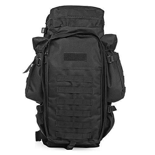 Outlife 60L Outdoor Military Backpack Pack Rucksack for Hunting Shooting Camping Trekking Hiking Traveling (Black)