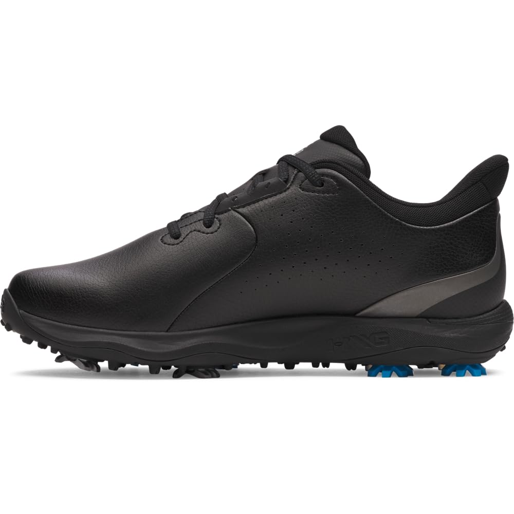 Under Armour Men’s Drive Fade Golf Cleats, (002) Black / / Metallic Silver, 10, US