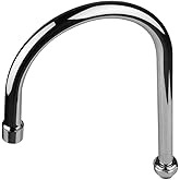 KWODE 6” Swivel Gooseneck Spout Replacement Kit for Commercial Kitchen Sink Faucet 360°Swing Spout with 2.2 GPM Nozzle Chrome(M25*1.25 Connector)