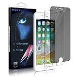 iPhone 8 Plus/7 Plus Clear Privacy Screen Protector, MOR2U Anti-spy/Anti-glare Privacy Security Screen Protector (Upgraded) + HD Tempered Glass Screen Protector Film for 7 Plus/8 Plus (2-Pack)
