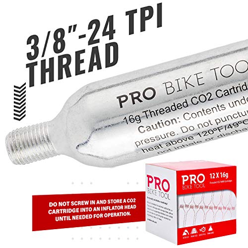 Threaded CO2 Cartridges for All CO2 Bike Tire Inflators with Threaded