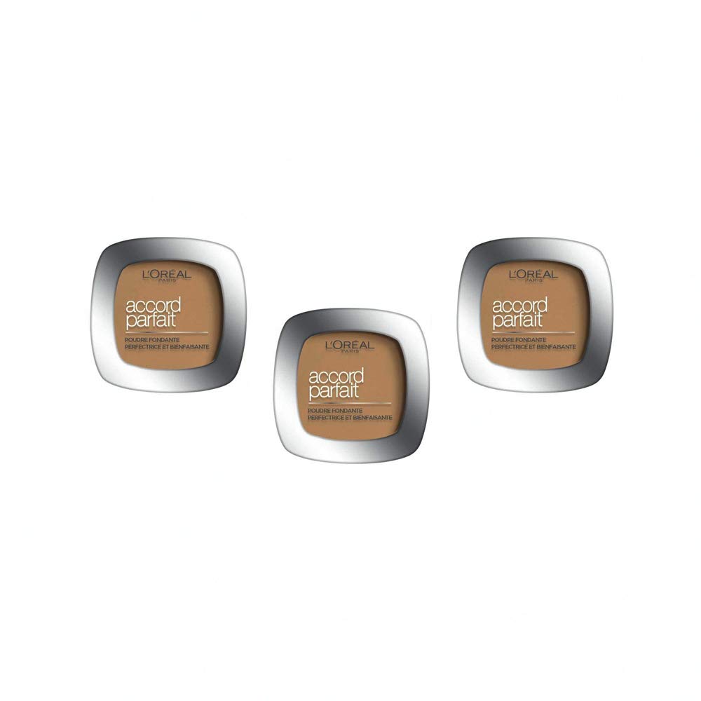 L'Oréal Paris True Match Pressed Powder Foundation - 8.W Golden Cappuccino, Pack of 3 (3 x 9g)
