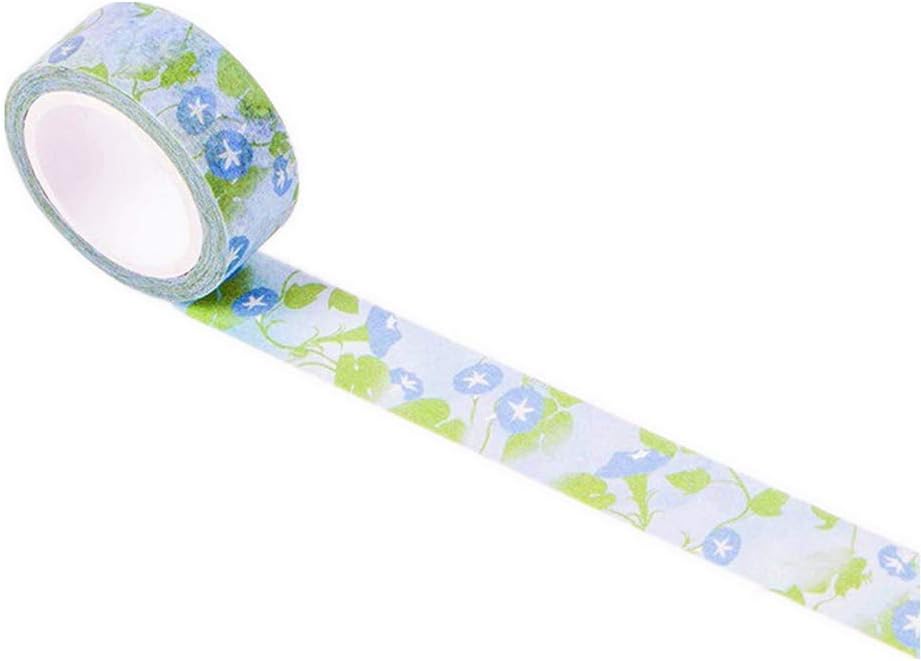 NLR Kyoto Style Japanese Masking Washi Tape Set | 4 Rolls | 0.6 Inch (15mm) Wide | for Scrapbooks, Photo Frames, Bullet Journals, Arts and Crafts. (Morning Flowers)