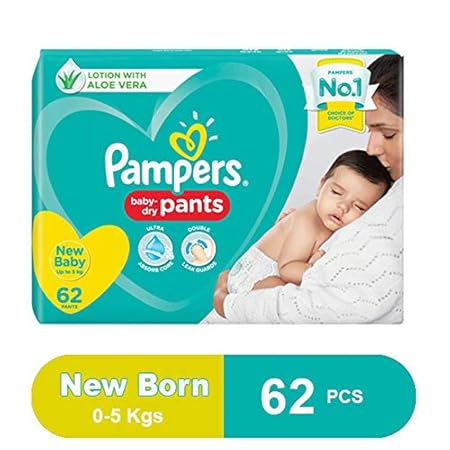 Pampers New Diapers Pants, New Baby, 62 Count