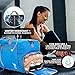 Bago Foldable Duffel Bags for Traveling Women & Men - 60L Medium Packable Duffle Bag for Travel with Shoe Compartment - Water Repellant, Heavy Duty, Lightweight Folding & Collapsible (Blue)