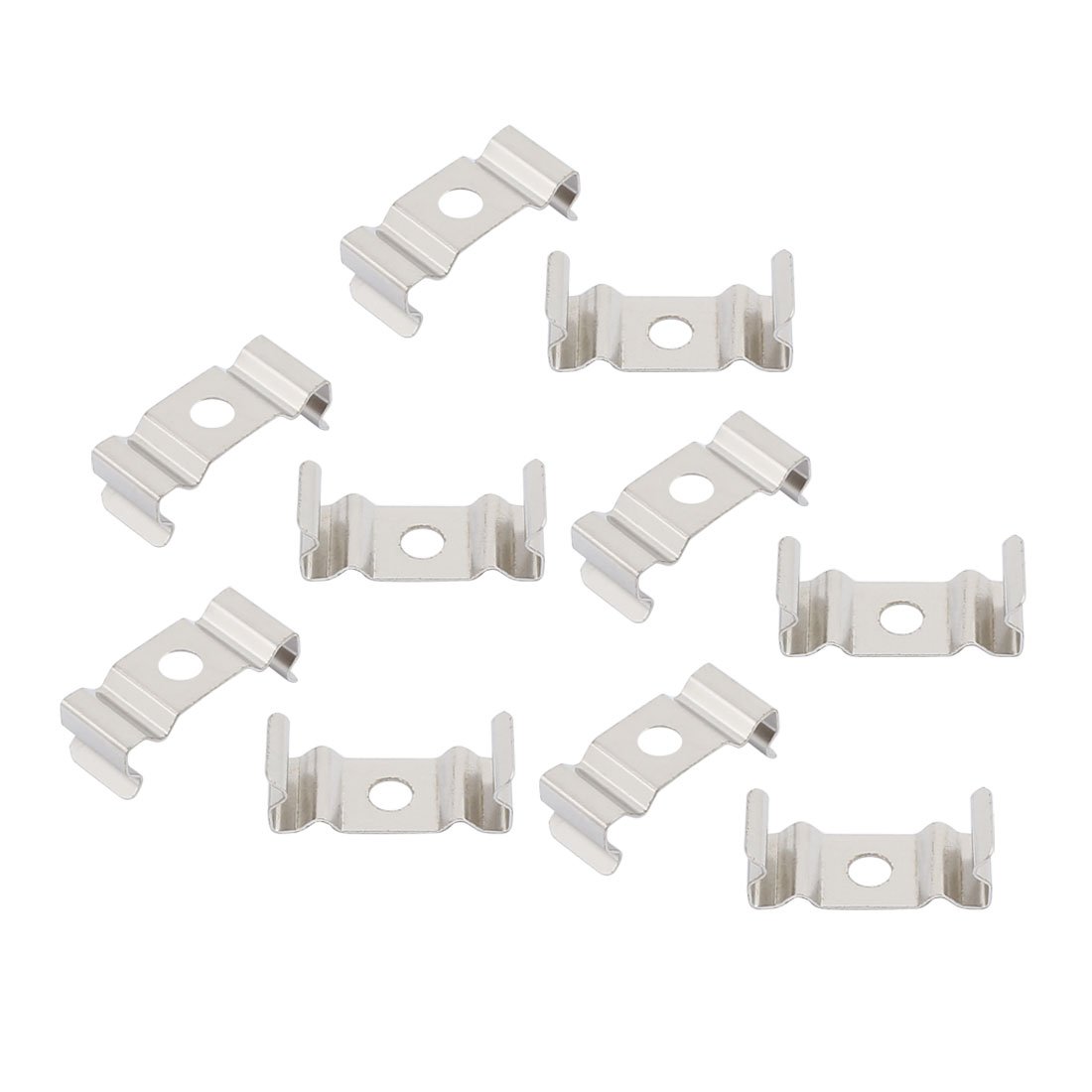 sourcingmap 10 Pcs T4 Fluorescent Tube Lamp Socket Lamp Holder Bracket Clip Silver Tone
