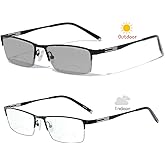 laureles Bifocal Reading Glasses Men Business Sun Photochromic Lens Metal Half Frame Fashion Transition Readers