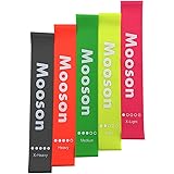 Mooson Premium Quality Resistance Bands Pull up Assist Band Popular Fluorescent Color Exercise Bands with Bag Instruction Guide for Yoga, Strength Training, Physical Therapy Sports Fitness (Set)