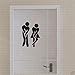 2PCS Toilet Decal For Home Décor Accents ,  PVC Cute Man Woman Washroom WC Sticker With Wall Stickers Murals ,  DIY Removable Art Wallpaper For Kids Living Room Bedroom Bathroom Office Home Decoration