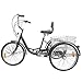 Ridgeyard 6 Speed 24 Inch 3 Wheel Black Color Adult Tricycle Bike Cycling Pedal Cruiser Bicycles Folding Basketthumb 3