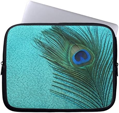 Metallic Aqua Blue Peacock Feather Laptop Sleeve Laptop Sleeve 13/13.3 Inch,Notebook/MacBook Pro/MacBook Air Laptop
