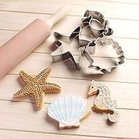 DFYOU 7PCS Seven Seas Ocean Cookie Cutters, Creatures Cutter for Biscuit, Fondant, Fruit, Bread &Kids Easter Holiday Set