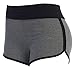 Athletic Curves Trimming Hot high Waist Yoga Shorts: Booty Shorts Hgray/BLK M