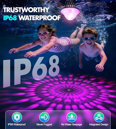 LuxBlue Floating Pool Light, Floating Pool Light Above Ground with Underwater Light Show, IP68 Waterproof LED Swimming Pools, Solar Pool Light for Spa, Bathtub, Garden