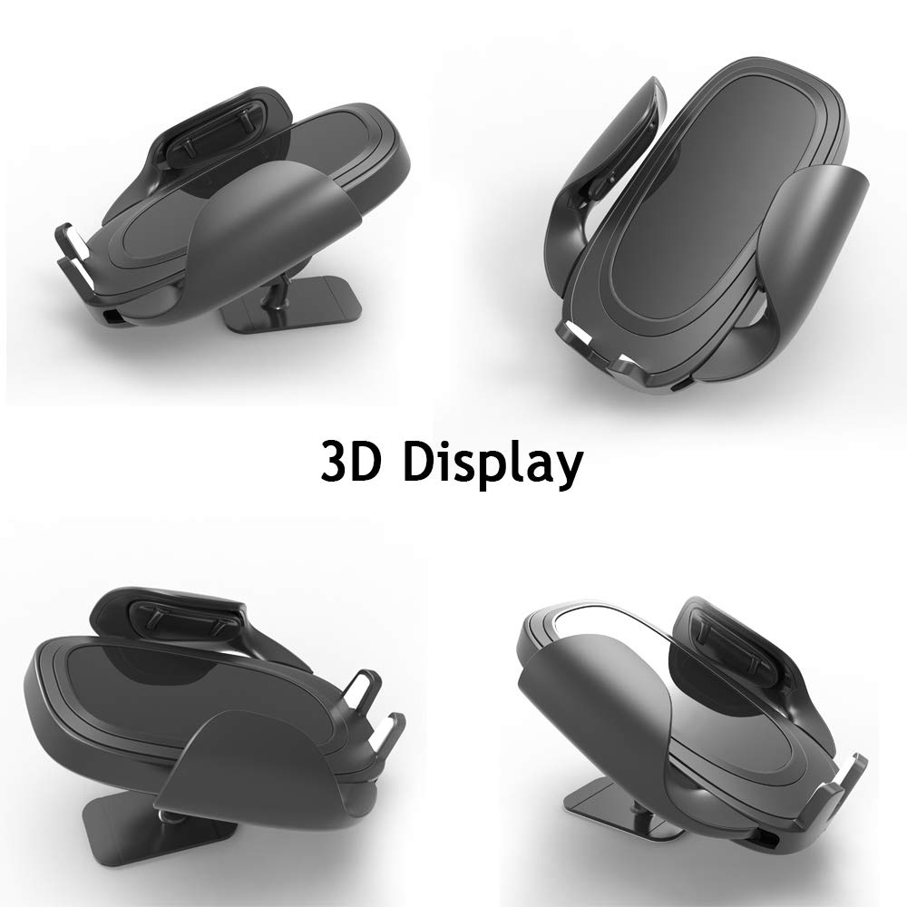 UCMDA Chargeur sans Fil Rapide Voiture, 10W Qi Support Téléphone Voiture Chargeur Auto sans Fil à Induction Réglable pour iPhone XS/XS Max/XR/X/8P/8, Galaxy S9/S9 Plus/S8/S8plus/S7/S7 Edge etc- Noir