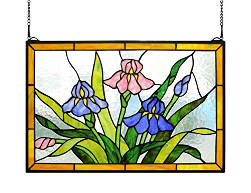 Yolic Tiffany Stained Glass Flowers Garden Window/Wall Panels 16" X 24" - Thumbnail 6