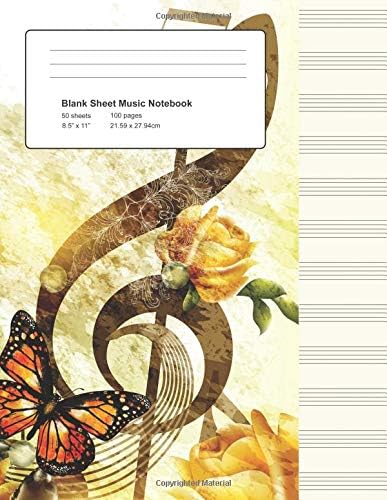 Blank Sheet Music Notebook: Vintage Styled Manuscript Paper Staves (Notebook for Musicians)