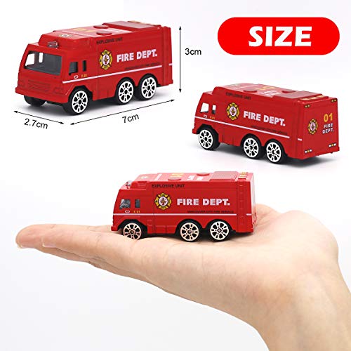 Dreamon Spielzeugautos Feuerwehrauto Fahrzeuge Feuerwehrmann Spielzeug Set Mini Cars für Kinder ab 3 Jahren,6 Pcs – Bild 3