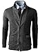H2H Mens Two-Tone Herringbone Jacket Cardigans Charcoal US XL/Asia 2XL (JLSK03)