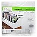 Evelots Magazine File Holder-Organizer-Full 4 Inch Wide-White-with Labels-Set/12