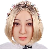 Minaky Silicone Realistic Female Head Mask Handmade Face for Crossdresser Transgender Cosplay Drag Queen Costumes 1G