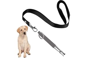 ESONLITOR Dog Whistle to Stop Barking, Adjustable Pitch Ultrasonic Training Tool Silent Bark Control for Dogs-1 Free Lanyard Strap with Pack of 1 PCS Pet Whistle