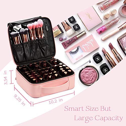 Stagiant Makeup Bag Portable Travel Makeup Train Case PU Leather Cosmetic Storage Organizer with Dividers for Girl Cosmetic Make Up Tools Toiletry Jewelry Digital Accessories - Pink 6 Stagiant Makeup Bag Portable Travel Makeup Train Case PU Leather Cosmetic Storage Organizer with Dividers for Girl Cosmetic Make Up Tools Toiletry Jewelry Digital Accessories - Pink