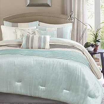 Madison Park Amherst 7 Piece Comforter Set, Aqua, King