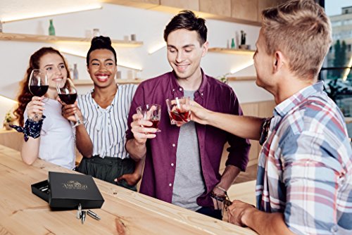 Whiskey Stones Bullets with Revolutionary Cooling Technology - Stainless Steel Whiskey Bullets Gift Set - Whiskey Gifts - Stainless Steel Ice Cubes for Whisky - Set of 6 Reusable Ice Cubes with Tongs
