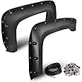 G-PLUS Pocket Rivet Fender Flares, Compatible with Chevy Silverado 1500 07-13/ Silverado 2500HD 3500HD 07-14[Not Fit Gmc Sierra], (for Regular Cab and Extended Cab), Textured 78.0"/97.6" Long Bed