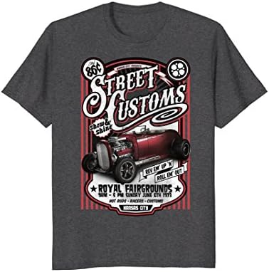 Mens STREET CUSTOMS - car - automobile - hot rod racing T-shirt XL Dark Heather