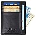 Dante RFID Blocking Front Pocket Leather Slim Wallet for Man, Mini Slim Card Holder(Black)