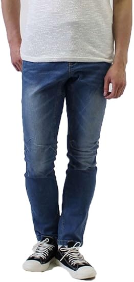 Amazon デニムパンツ ベルト付きパンツ ジーンズ メンズパンツ クライミングパンツ ダメージパンツ ブリーチ Lサイズ ジーンズ 通販