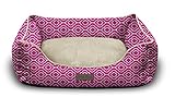 Pet Trendy Modern Chic Trellis Thick Bolstered-Microfiber Machine-Washable Pet Bed for Dog and Cat, 17-Inch x 22-Inch x 7-Inch, Pink