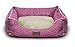 Pet Trendy Modern Chic Trellis Thick Bolstered-Microfiber Machine-Washable Pet Bed for Dog and Cat, 17-Inch x 22-Inch x 7-Inch, Pink