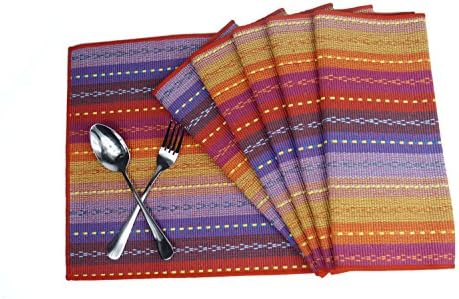 100% Cotton Woven Placemats,High Quality ,Machine Washable, Everyday Kitchen Basic Placemat, Set of 6 (3)