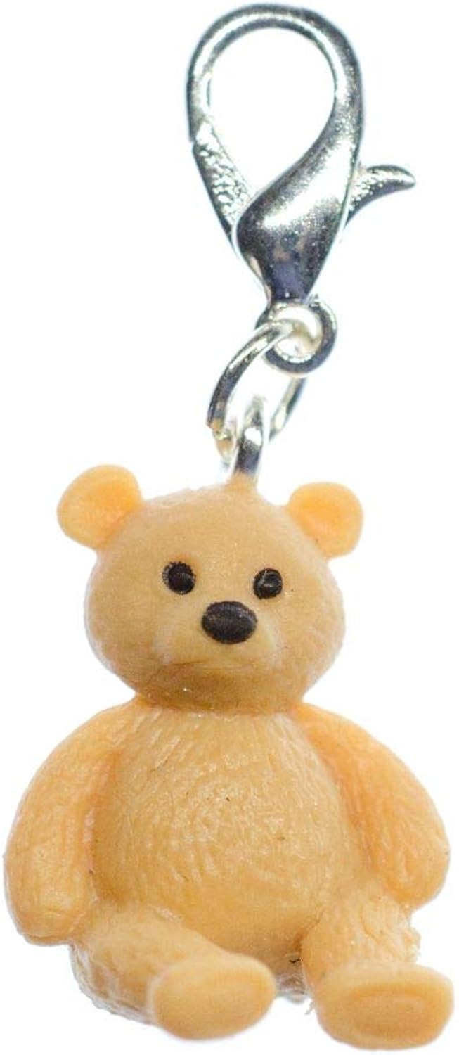 Miniblings Teddy Bear Charm Pendant For Bracelet Rubber 18Mm, multicolored