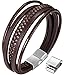 OSTAN Mens Bracelet Fashion Men's Braided Leather Bracelet Bangle Magnetic Clasp (8.46)