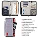 Family Passport Holder RFID-Blocking Travel Wallet Ticket Holder Document Organizer with Zipper for Women & Men, Fits 5 Passports (Large, Grey)