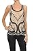 BFF Clothing Womens Dual Color Combination Floral Lace Tank Top Black