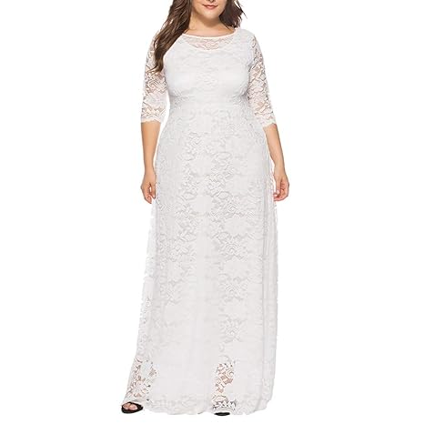 Damen Elegant Spitzenkleid Übergröße,Damen Vintage 50er Swing Kleider Cocktailkleid Abendkleider Brautkleider Ballkleider Ele