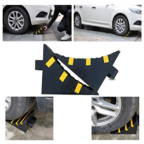 RELIANCER 2 Pack Wheel Chocks Heavy Duty Extra Large Industrial Rubber