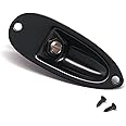 harpfeas Guitar Input Jack Socket Plate Output Loaded Boat Style 1/4 Inch for Fender Stratocaster Strat St Mono Electric Guitar (black)