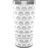 Tervis Traveler Golf Ball Texture Triple Walled Insulated Tumbler Travel Cup Keeps Drinks Cold & Hot, 20oz, Stainless Steel