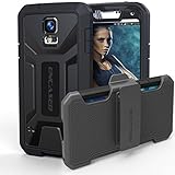 Encased Pantera Series Shockproof Case with Belt Clip Holster and Built-in Screen Protector for Galaxy S5 - Black