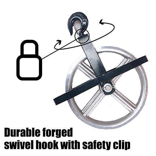 POPMOON Scaffold Hoist Pulley 12" Scaffolding Wheels Aluminum Pulley