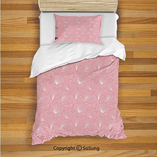 Sosung Light Pink Kids Duvet Cover Set Twin Size Ornamental